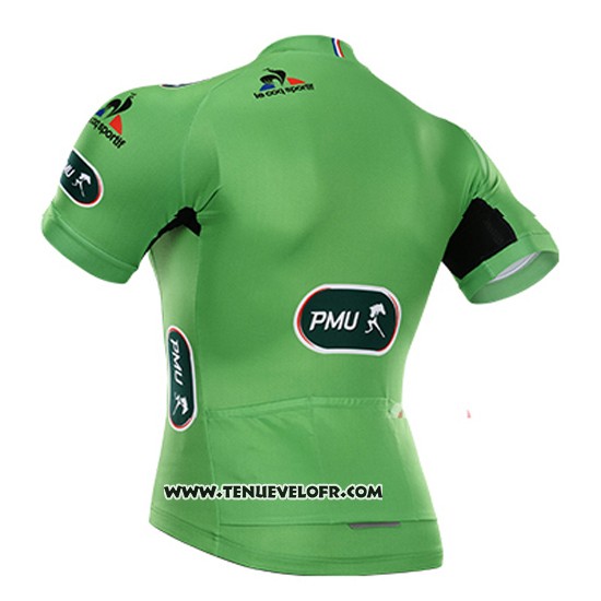 2015 Maillot Ciclismo Tour DE France Vert Manches Courtes et Cuissard